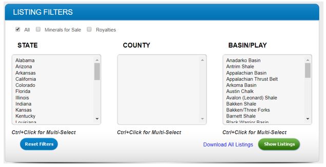 listing filters