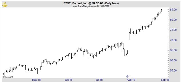 FTNT daily chart