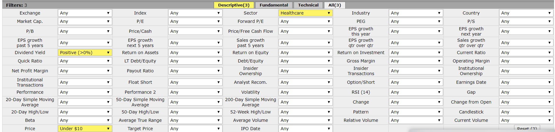 stock screener